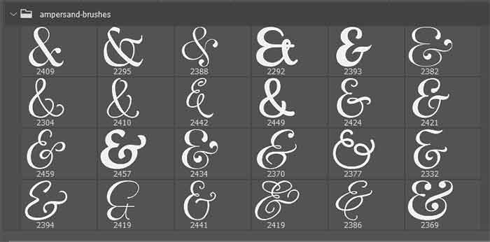 preview of photoshop brushes - ampersand