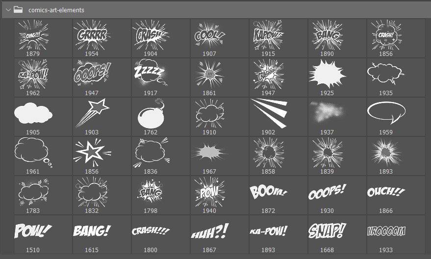 Comic Art Brushes: 42 Speech and Sound Bubbles for Your Drawings