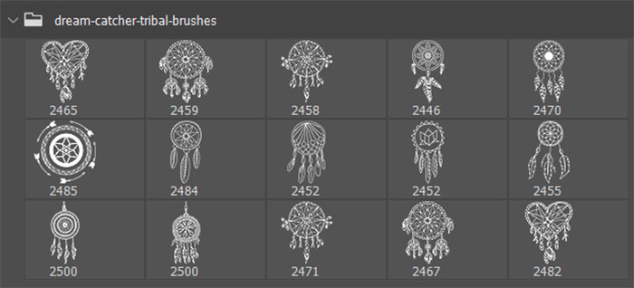 tribal dream catcher brushes preview
