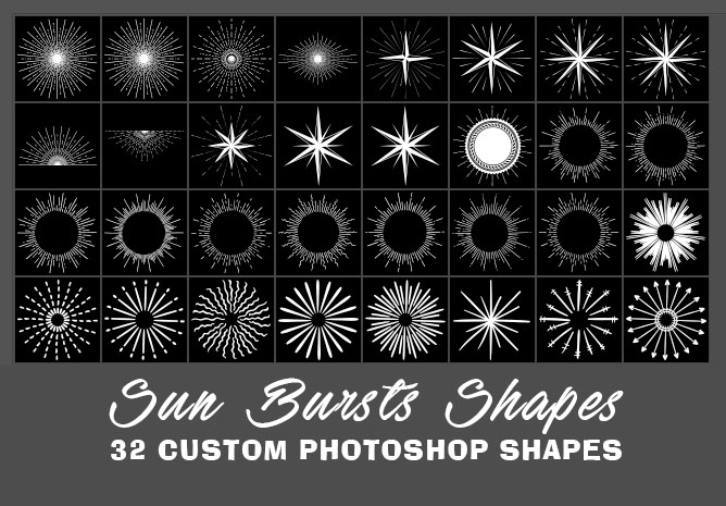 sunbursts custom shapes