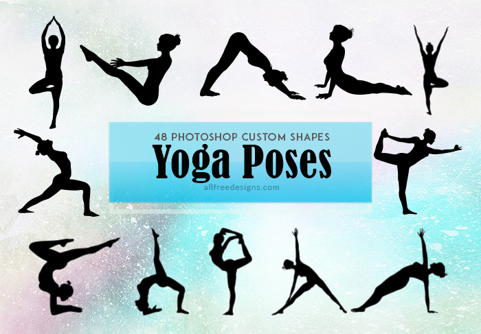 yoga pose silhouettes preview