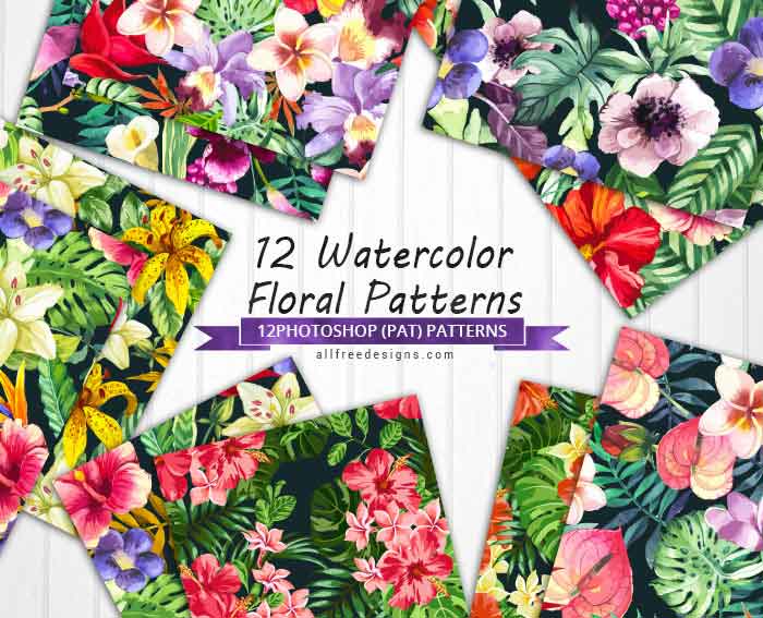 watercolor floral pattern preview