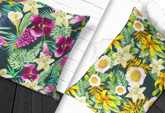 watercolor floral pattern mock up