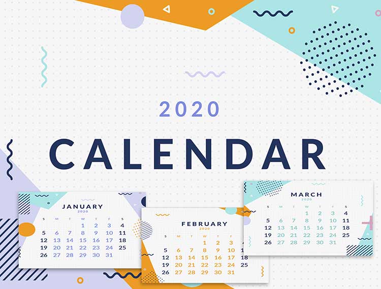 2020 mini calendar