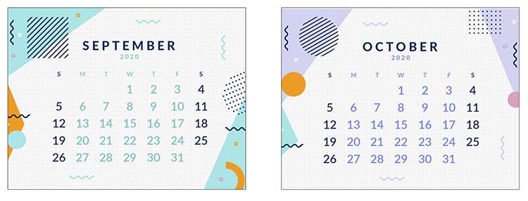 2020 mini calendar