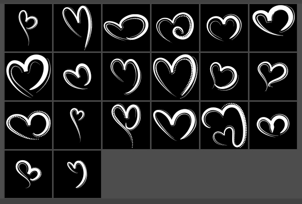curly heart shapes