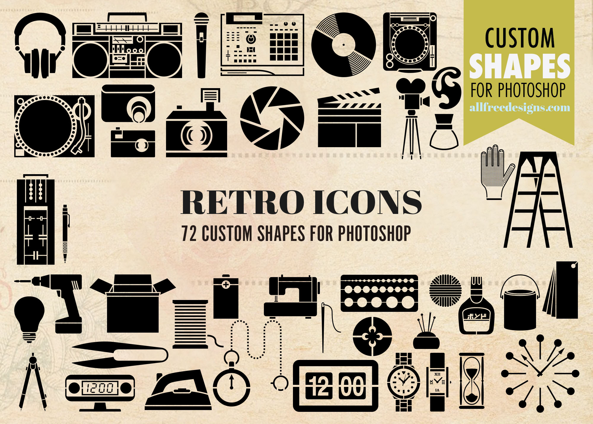 retro icon shapes