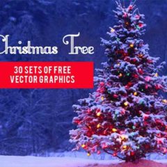 30 Sets of Free Christmas Tree Clip Art Vectors