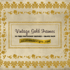 Vintage Clip Art Border: Brushes + PNG Image Pack