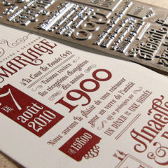 20 Letterpress Wedding Invitation Cards